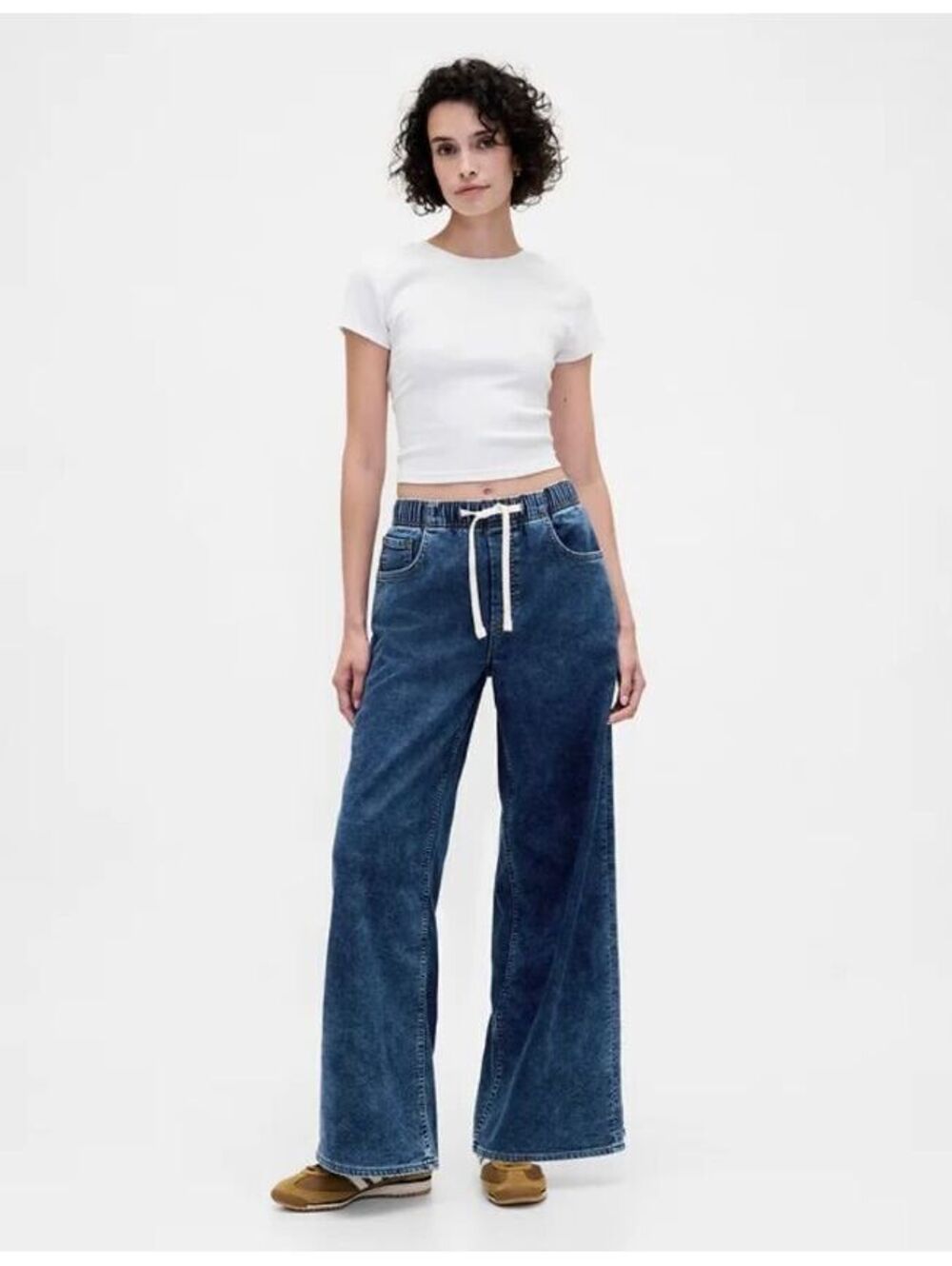 Gap Mid Rise Knit Denim Baggy Jeans dark indigo SP pant